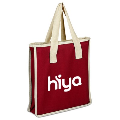 Color Canvas Shopping Bag - 1 color (14" x 15" x 4")