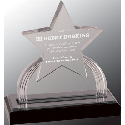 6" x 6.25" Silver Carved Star Impress Award