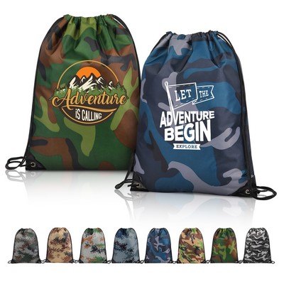 Waterproof Camo Drawstring Backpack