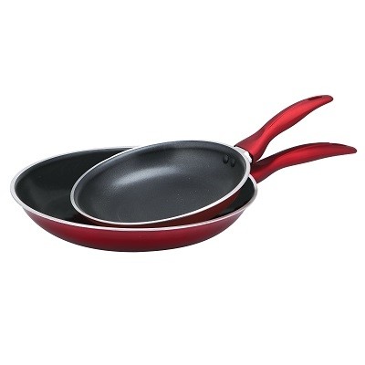 2 Piece Red Fry Pan Set