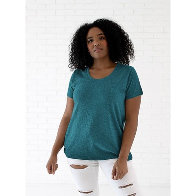 LAT™ Ladies' Curvy Crew Neck Short Sleeve Fine Jersey T-Shirt