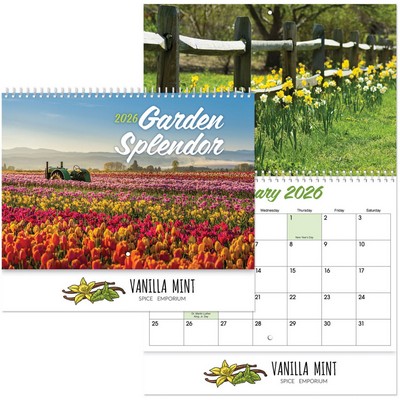 Full Color Garden Splendor Spiral Wall Calendar