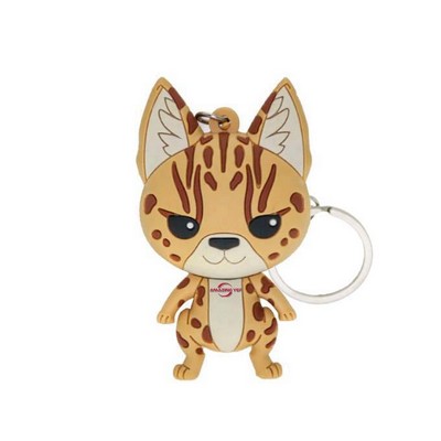 3D PVC Keychain Leopard Soft Travel Souvenir Gift