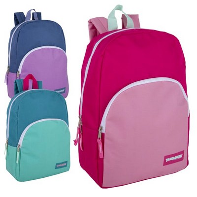 15 Backpacks - Assorted Colors (Case of 24)