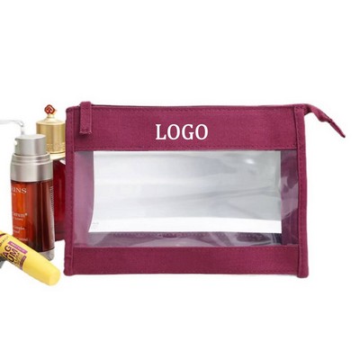 Clear Canvas Cosmetic Bag