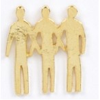 Trio Locking Arms Stock Casting Lapel Pin