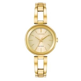 Citizen® Ladies' Axiom Eco-Drive® Gold-Tone Watch w/Champagne Dial