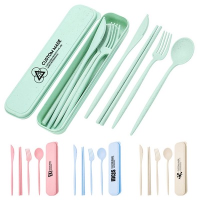 Wheat Straw Tableware Portable Set