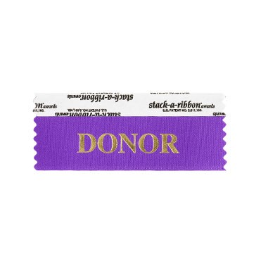 Donor Stk A Rbn Violet Ribbon Gold Imprint