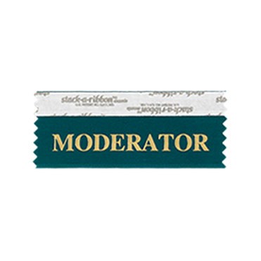 Moderator Stk A Rbn Teal Ribbon Gold Imprint