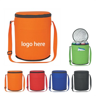 Round Portable Insulated Lunch Bag