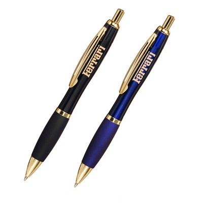 Executive Curved Gold Trim Metal Pens