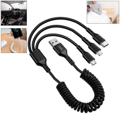 3 in 1 Spring Fast Charging Cable