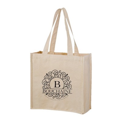 2-Bottle Heavy Cotton Canvas Grocery Tote