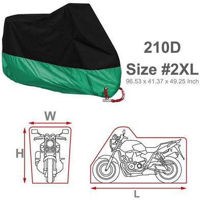 210D Size#2XL Waterproof Sun Motorcycle Cover