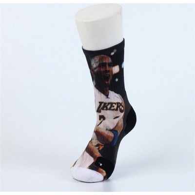 Full color cotton sports socks basketball dressing socks