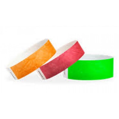 1" wide x 10" long - 1" Tyvek Solid Color Wristbands Printed 1/0