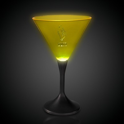 Yellow Laser Engraved Neon LED Martini Glass