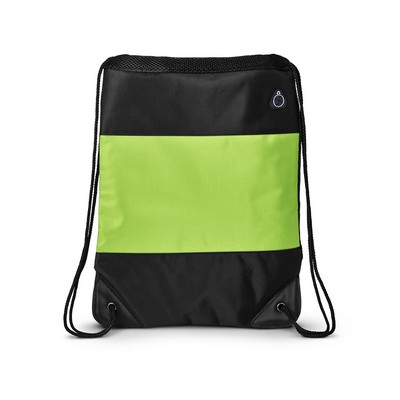 Microfiber String Backpack - Black/Lime Green