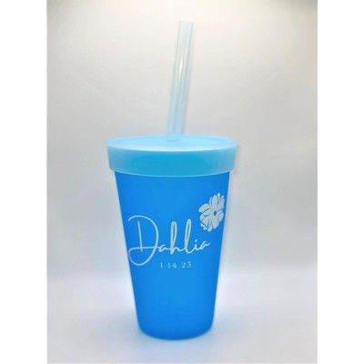 16 oz Silicone Straw Tumbler