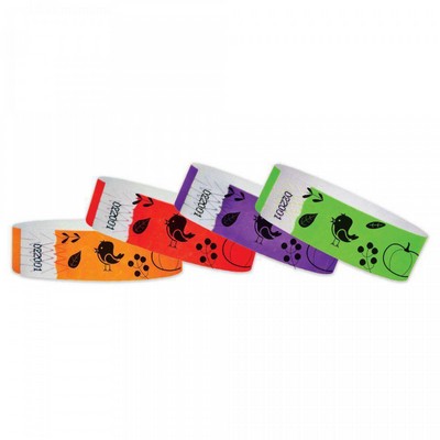 3/4" wide x 10" long - 3/4" Fall Time Tyvek Wristbands Printed 1/0