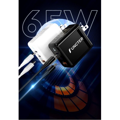 3-Port 65W Wall Charger W/ETL/FCC Certification