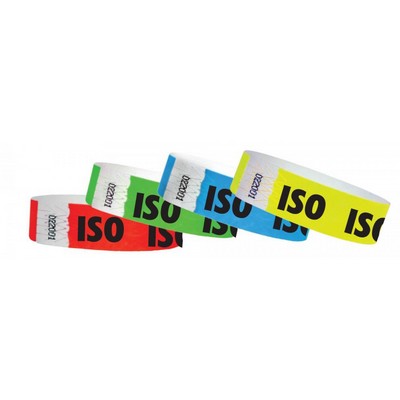 3/4" wide x 10" long - 3/4" Medical Alert ISO Tyvek Wristbands Printed 1/0