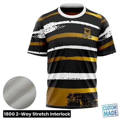 Unisex and Kids' Full Sublimation Short Sleeve T-Shirt - 2-Way Stretch Performance Interlock