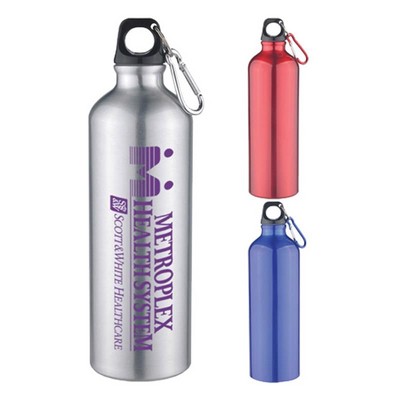 25 Oz Aluminum Sports Bottle With Twist Off Lid & Carabiner