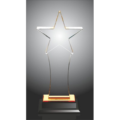 Gold Star Tower Acrylic Award, 13 3/4"H