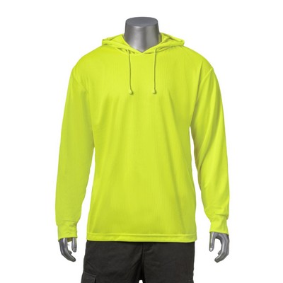 Non-ANSI Hi Viz Long Sleeve Hooded Safety T-Shirt