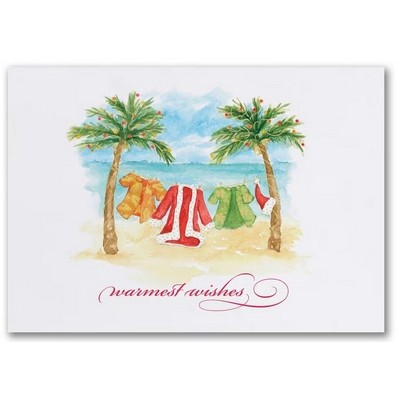 Warm Weather Clothes Economy Holiday Card