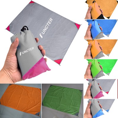 39.4 x 55.16 inch Large Sand Free Travel Beach Blanket Pocket Blanket- 100% Waterproof Beach Mat