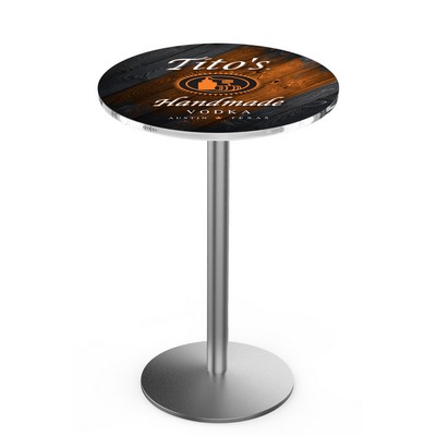 36" Tall, 36" Round Top Pub Table w/Stainless Steel Finish