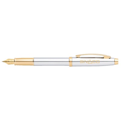 Sheaffer® 100 Bright Chrome Fountain Pen With Gold Tone Trims