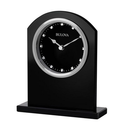 Bulova® Ebony Crystal Tabletop Clock