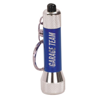 2 3/4" Blue-5 LED Laserable Flashlight with Keychain