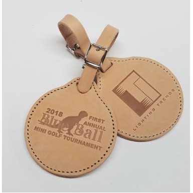 Round Leather Golf Tag