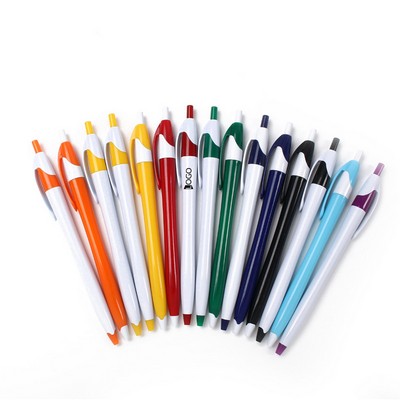 Plastic Retractable Plunger Action Ballpoint Pen