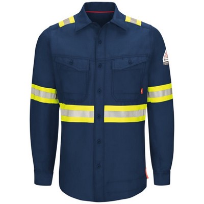 Bulwark™ iQ Series® Men's Endurance Enhanced Visibility Work Shirt - Navy Blue