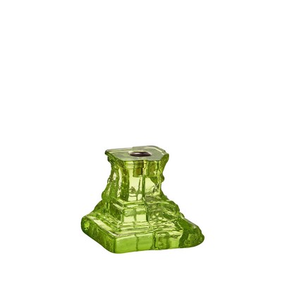 Kosta Boda Small Kryptonite Green Rocky Baroque Candlestick