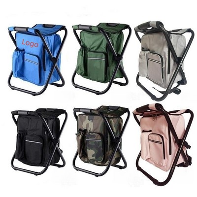 Backpack Cooler Chair Portable Fishing Chair Folding Seat Large Capacity Bag