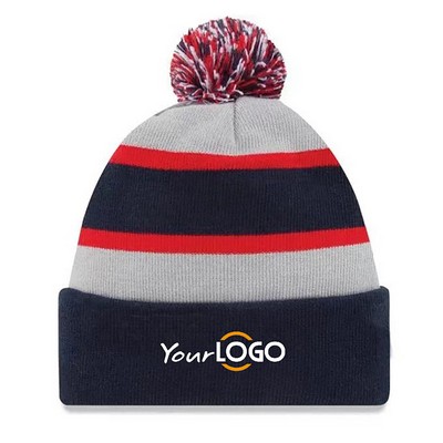 Customized Pom Pom Solid Winter Beanie Hats