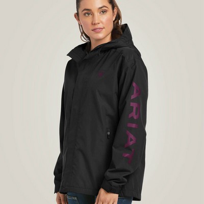 Ariat® Women's Black & Purple Rebar® Stormshell Logo Waterproof Jacket