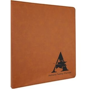 3 Ring Binder w/2" Slant Ring, Rawhide Faux Leather, 11" x 11 1/2"