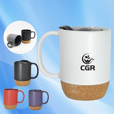 12 Oz. Aviator Collection Cork Base Ceramic Mug