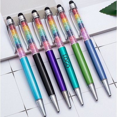 2-in-1 Princess Rainbow/Crystal Twist Action Ballpoint Pen