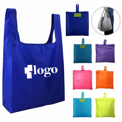 Packable Reusable Shopping Grocery Bags With Pouch