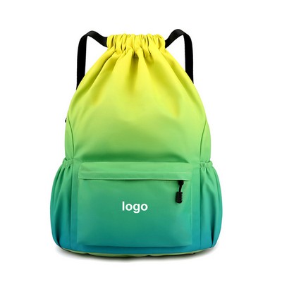 Gradient color Drawstring Sports Backpack