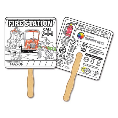 Fire Safety Coloring Hand Fan - FSC Certified